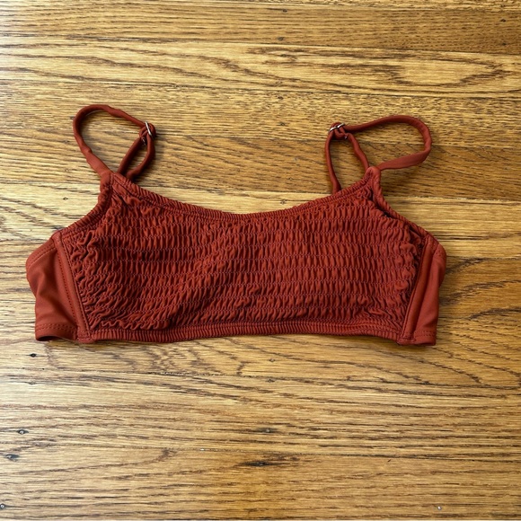 Rust Colored Smocked Bikini Top - Picture 1 of 5